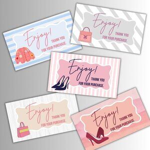 Thank You Cards: 50 Count / 5 Designs